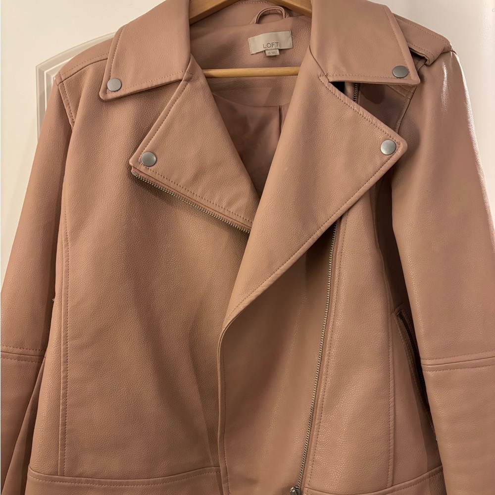 LOFT Women's Pink Leather Jacket